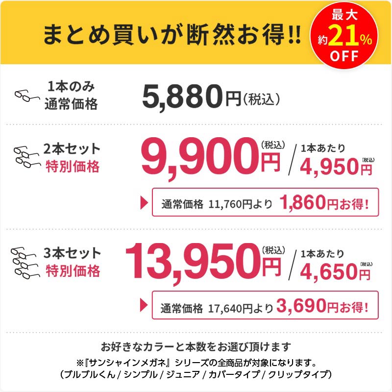 サンシャインメガネ クリップタイプ