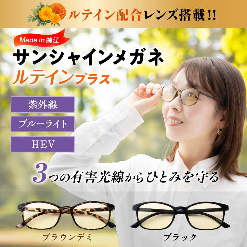 サンシャインメガネルテインプラス ブラウンデミ