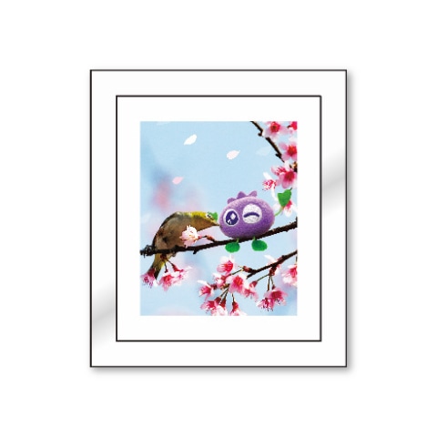 ブルブルくんミニ額縁マグネット（メジロ）