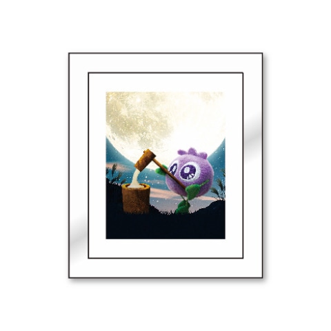 ブルブルくんミニ額縁マグネット（餅つき）