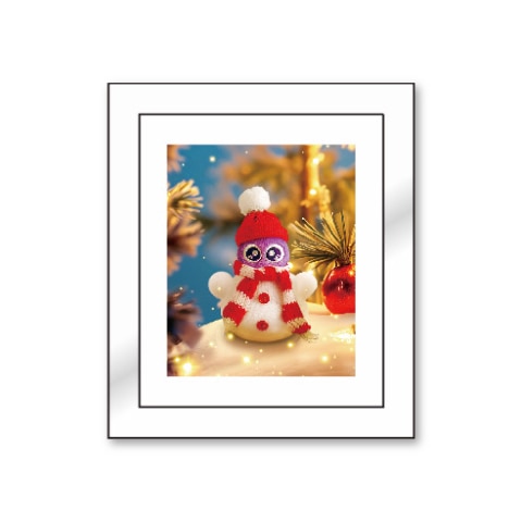 ブルブルくんミニ額縁マグネット（雪だるま）