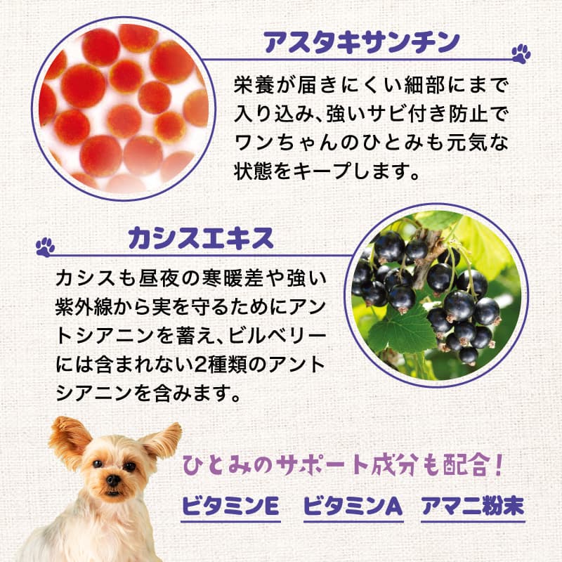 アスタキサンチン、カシスエキス