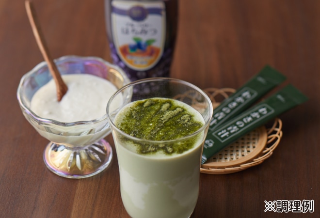 青汁プロテインラテの調理例、写真
