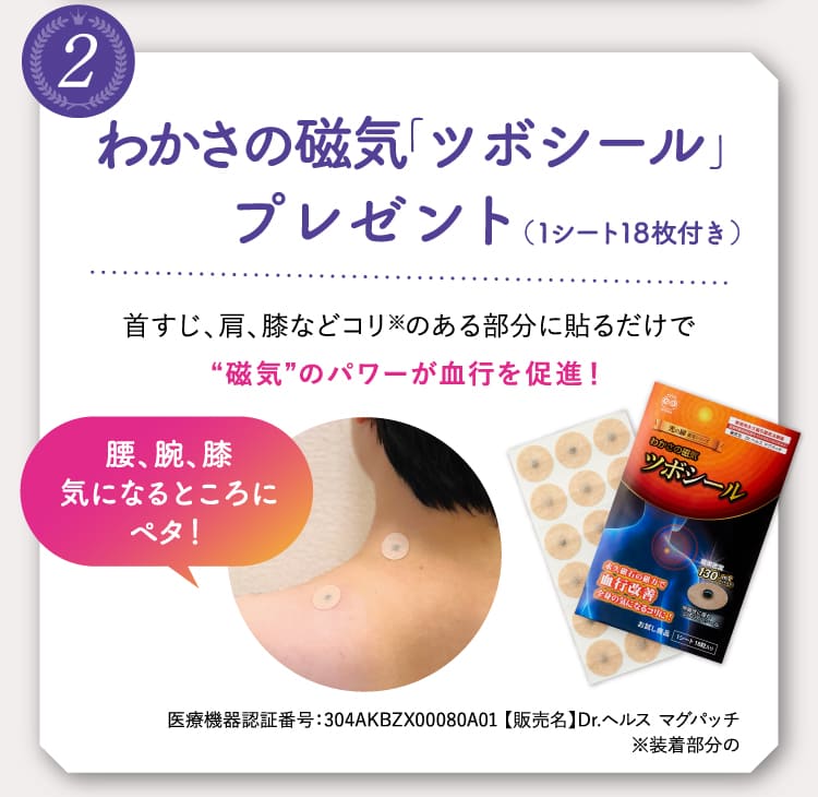 わかさの磁気「ツボシール」プレゼント