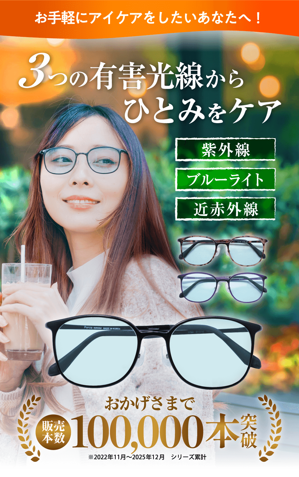 お手軽にアイケアをしたいあなたへ！3つの有害光線からひとみをケア