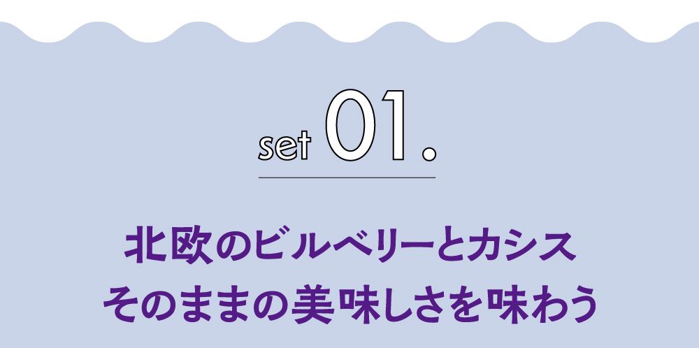 セット０１．北欧のビルベリーとカシスそのままの美味しさを味わう