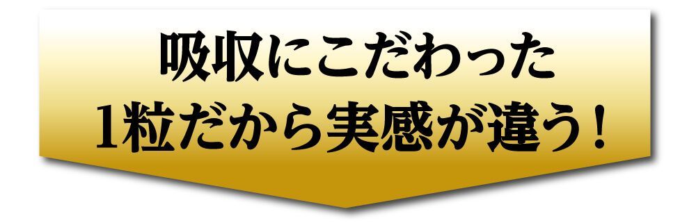 吸収にこだわった１粒だから実感が違う！