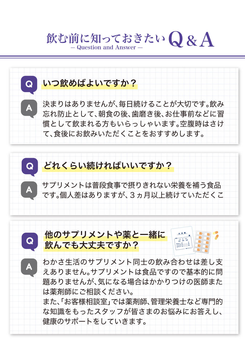 飲む前に知っておきたいＱ＆Ａ