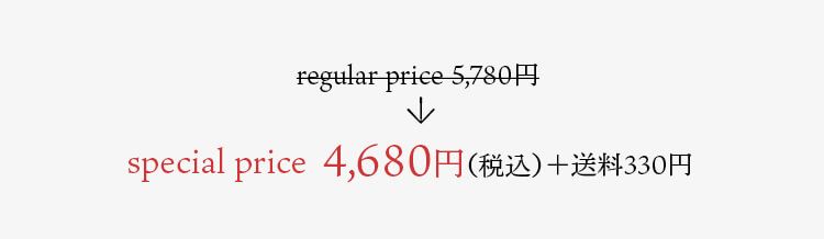 special price 4,680円＋送料330円