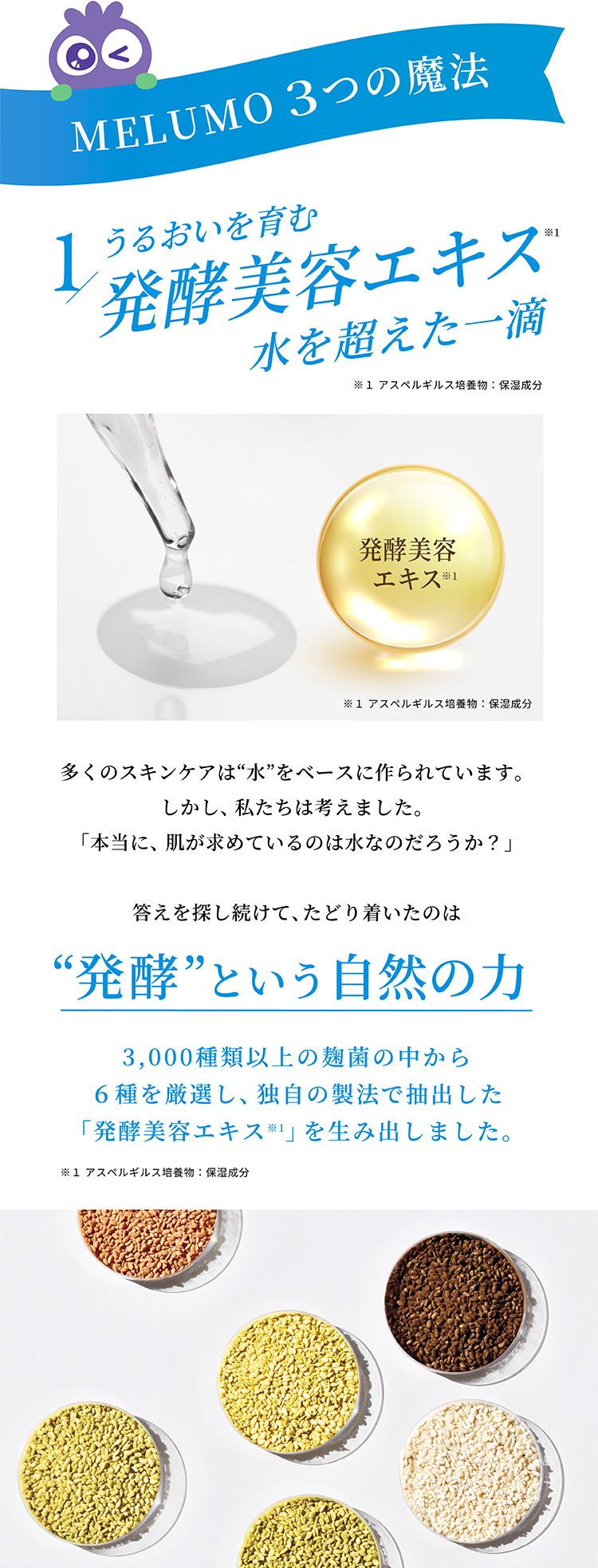 うるおいを育む発酵美容エキス 水を超えた一滴