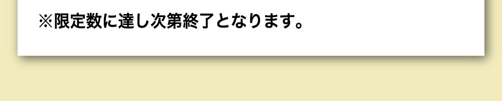 限定数に達し次第終了となります。