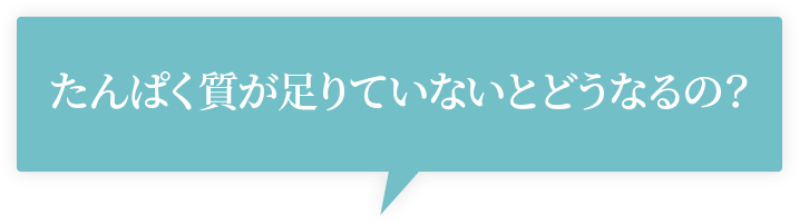 たんぱく質が足りていないとどうなるの？