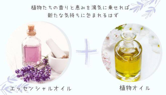 エッセンシャルオイルと植物オイルの画像