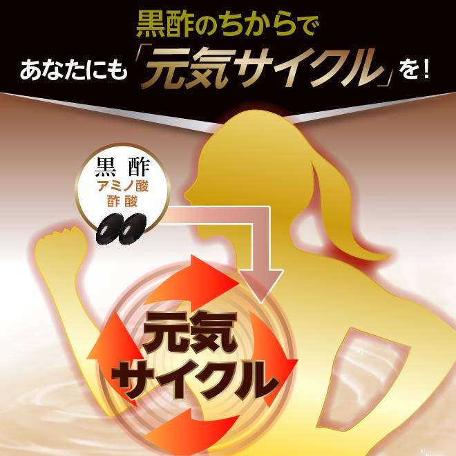 ミネラル、アミノ酸、酢酸、クエン酸の黒酢の健康成分がからだをサポート