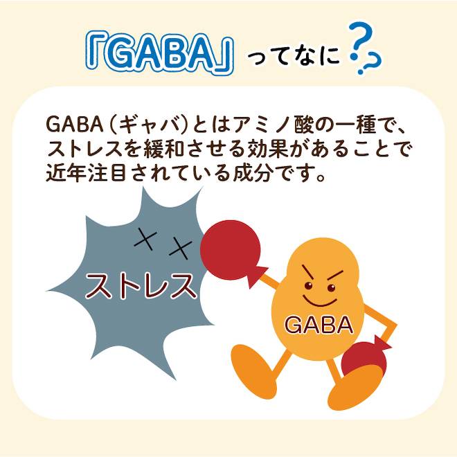 GABAとはアミノ酸の一種でストレスを緩和させる効果があることが注目されています
