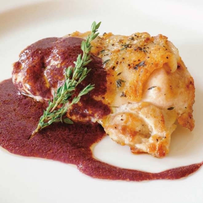 鶏肉のグレープドレッシングかけ