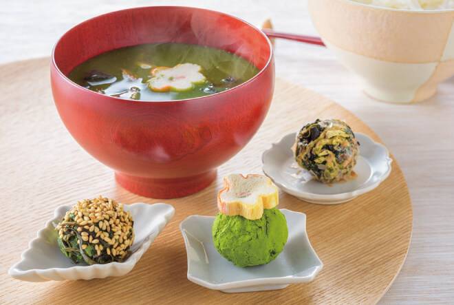 味噌玉の味噌汁3種の画像