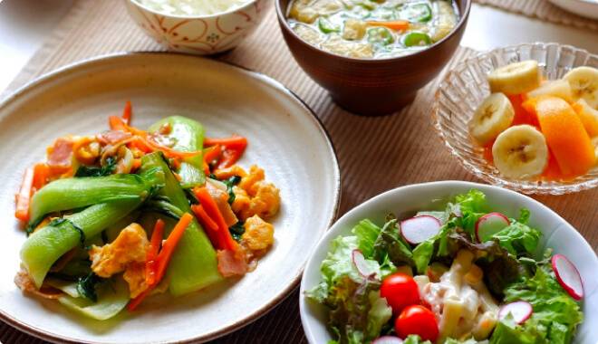 ドレッシングを使った料理
