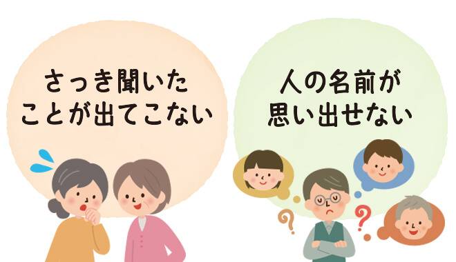 記憶力の低下から人の名前や聞いたことを思い出せない