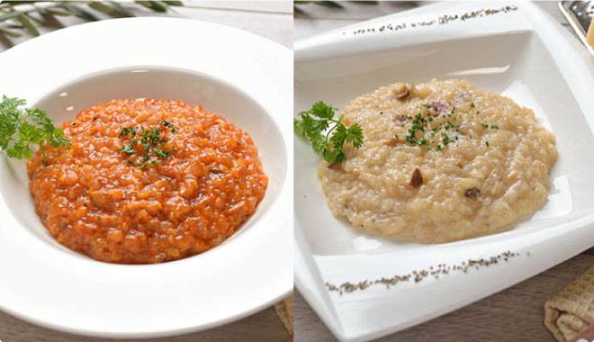 粒こんにゃくリゾットトマト味、粒こんにゃくリゾットチーズ味の中身の様子