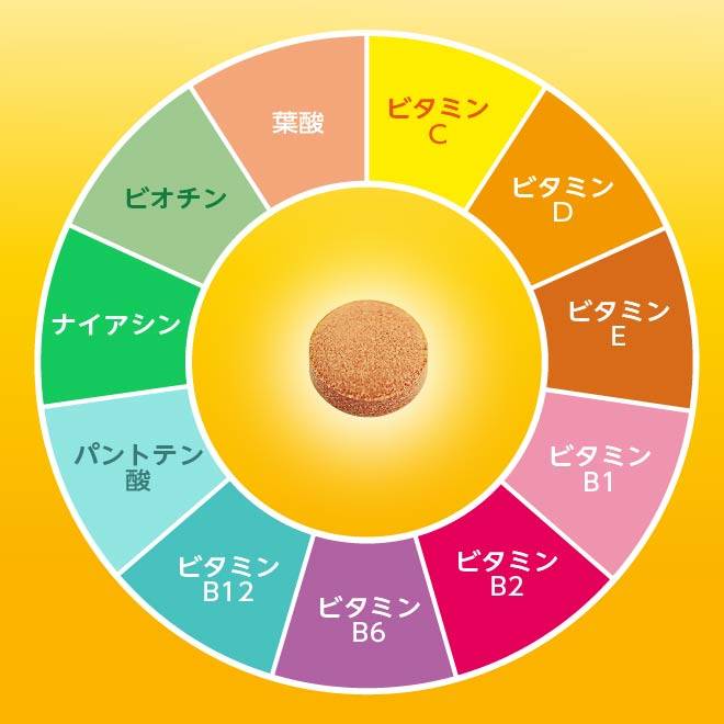 様々な南国フルーツの画像。わかさのビタミンDは南国フルーツ味で噛んで食べても美味しい。